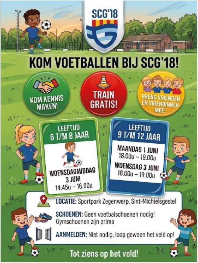 Kom voetballen tijdens de SCG’18 Wervingsweek!
